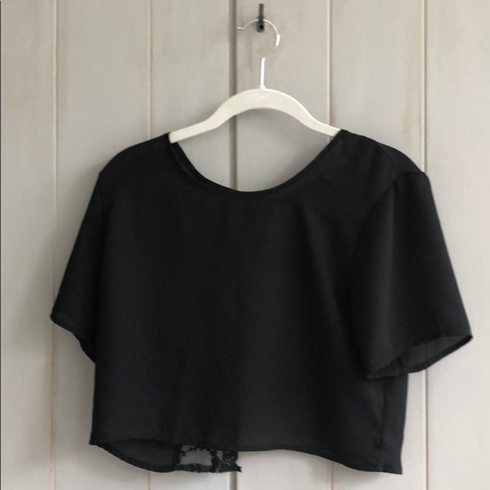Open back lace crop top